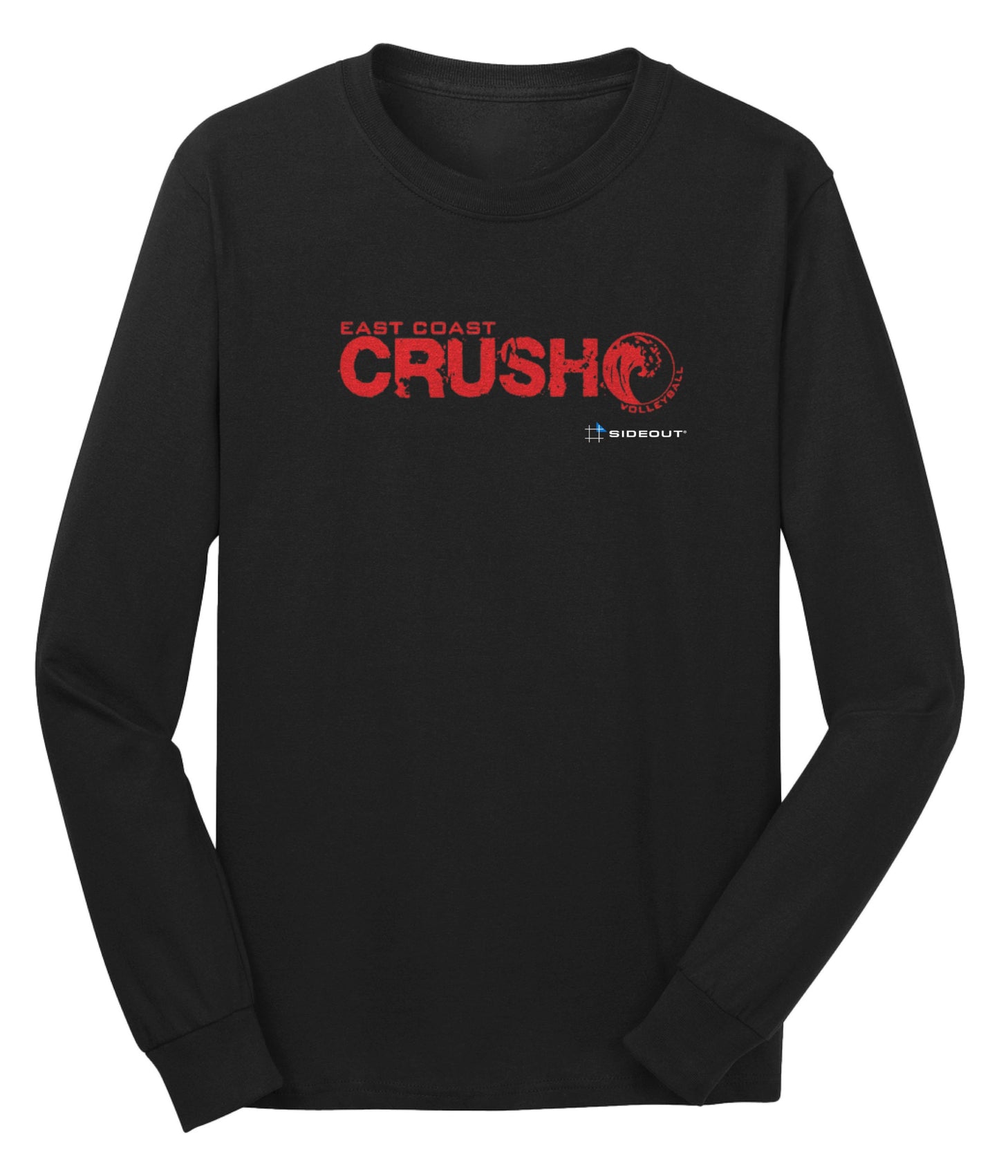 CUSTOM East Coast Crush Black Long Sleeve Shirt - Red Logo