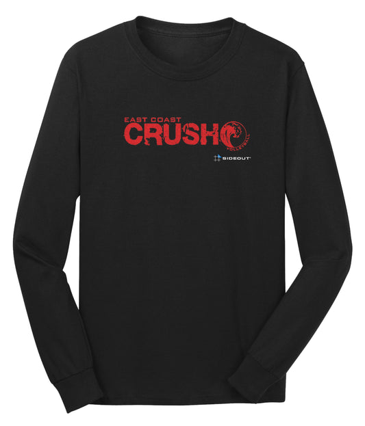 CUSTOM East Coast Crush Black Long Sleeve Shirt - Red Logo