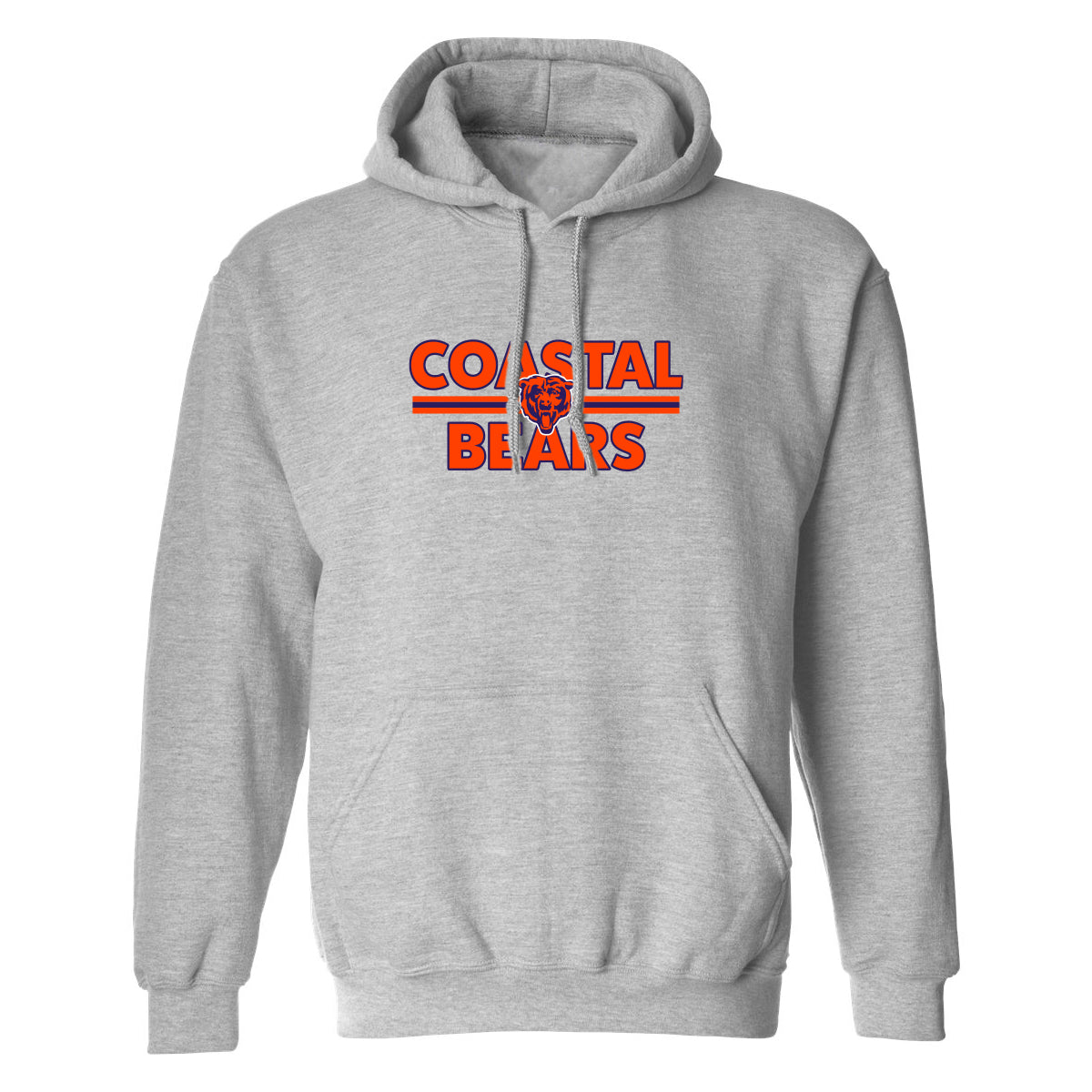 Coastal Bears - Stripe Logo - Gray Hoodie