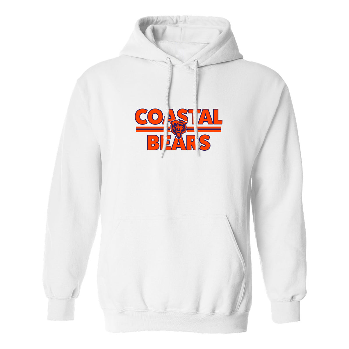 Coastal Bears - Stripe Logo - White Hoodie